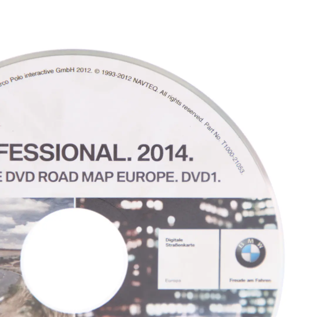 Disc Professional Navigation 2014 DVD Road Map Europe to BMW with Part number T1000-21053 BMW Disc Professional Navigation 2014 DVD Road Map Europe - SKU T1000-21053 - Part number T1000-21053