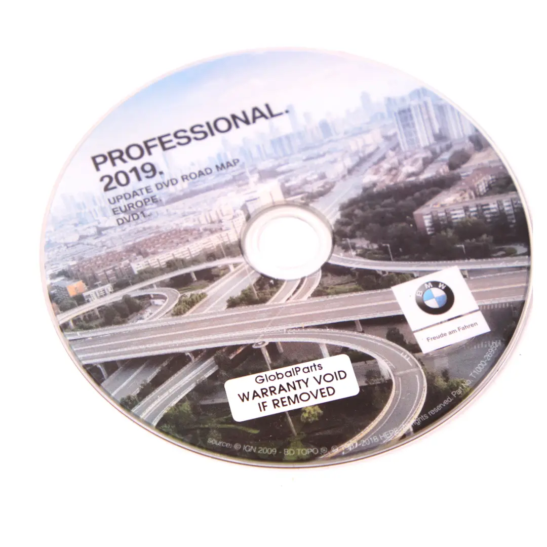BMW Disc Professional Navigation 2019 Update DVD1 Road Map Europe - SKU T1000-26952 - Part number T1000-26952