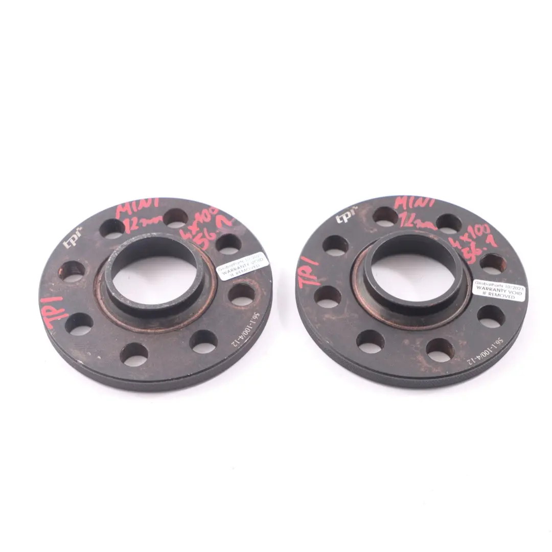 TPI Alloy Wheel Spacers Hubcentric Shims Mini 4x100 56.1mm 12mm to with Part number TPI Mini Spacer Set 4x100 TPI Alloy Wheel Spacers Hubcentric Shims Mini 4x100 56.1mm 12mm - SKU TPI Mini Spacer Set 4x100 - Part number TPI Mini Spacer Set 4x100