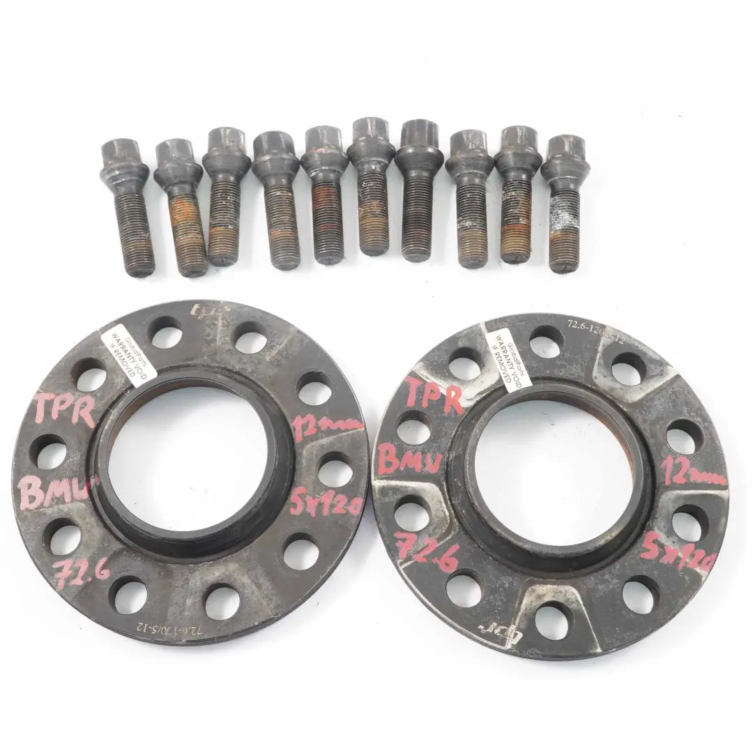 TPR Alloy Wheel Spacers Hubcentric Shims BMW 5x120 72.6mm 12mm Pair + Bolts to with Part number MTEC BMW Spacers TPR Alloy Wheel Spacers Hubcentric Shims BMW 5x120 72.6mm 12mm Pair + Bolts - SKU TPR BMW Spacers - Part number MTEC BMW Spacers