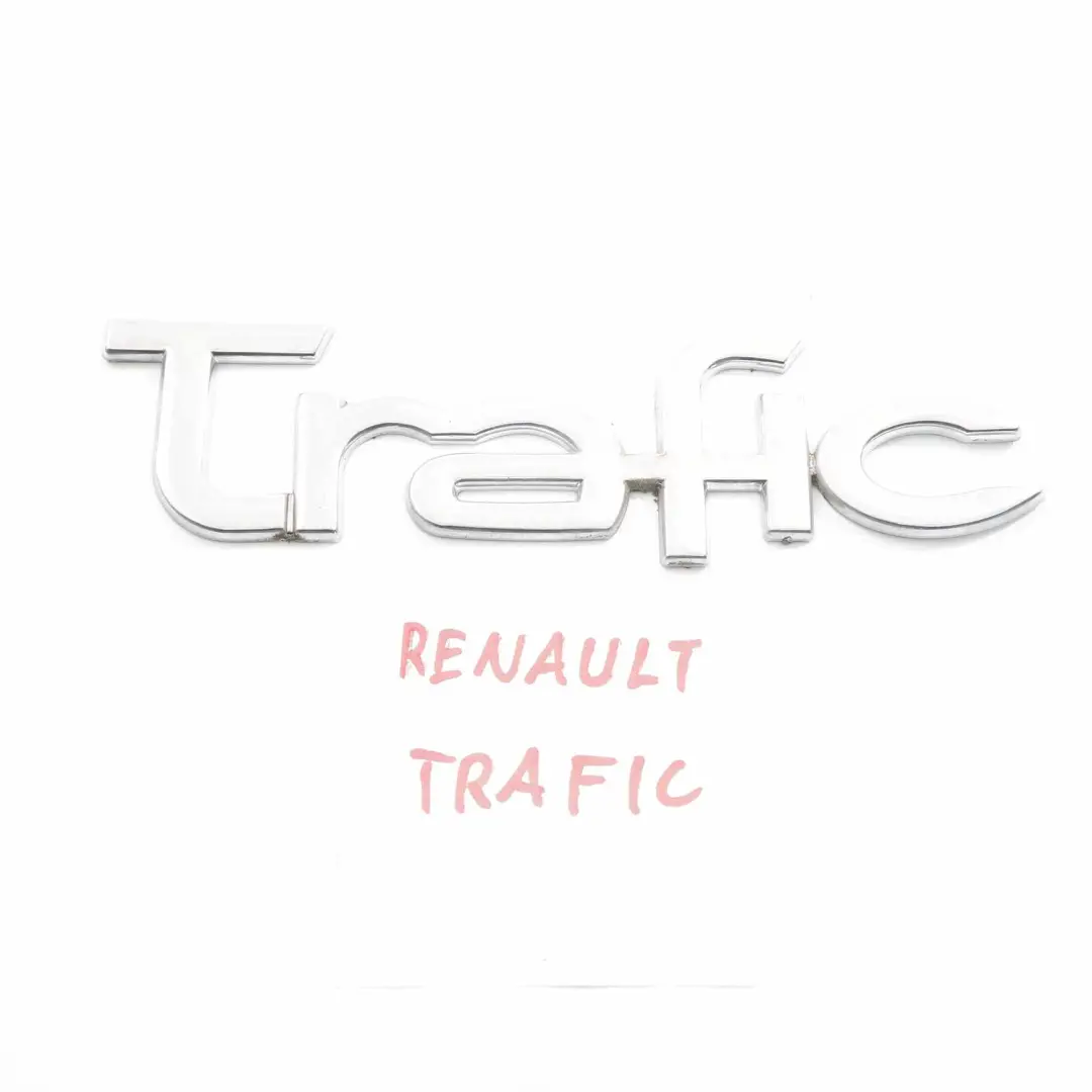 Renault Trafic Trunk Emblem Rear Boot Tailgate Badge Logo Adhered Chrome - SKU Trafic Emblem - Part number Trafic Emblem