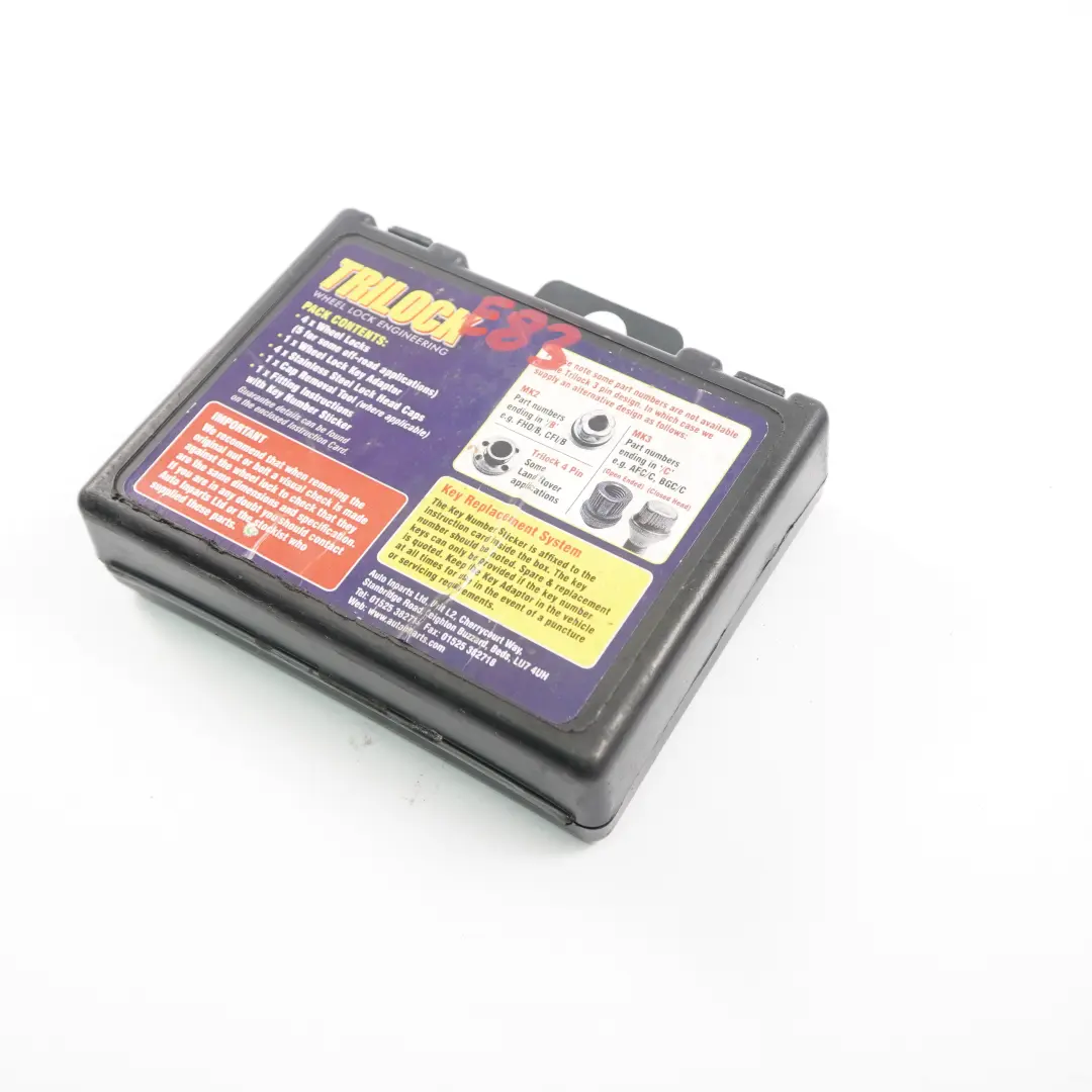 Locking Alloy Bolt Locks Security Nut Set Trilock M12x1.50 to BMW E65 E66 E83 Wheel with Part number Trilock Bolts E83 BMW E65 E66 E83 Wheel Locking Alloy Bolt Locks Security Nut Set Trilock M12x1.50 - SKU Trilock Bolts E83 - Part number Trilock Bolts E83