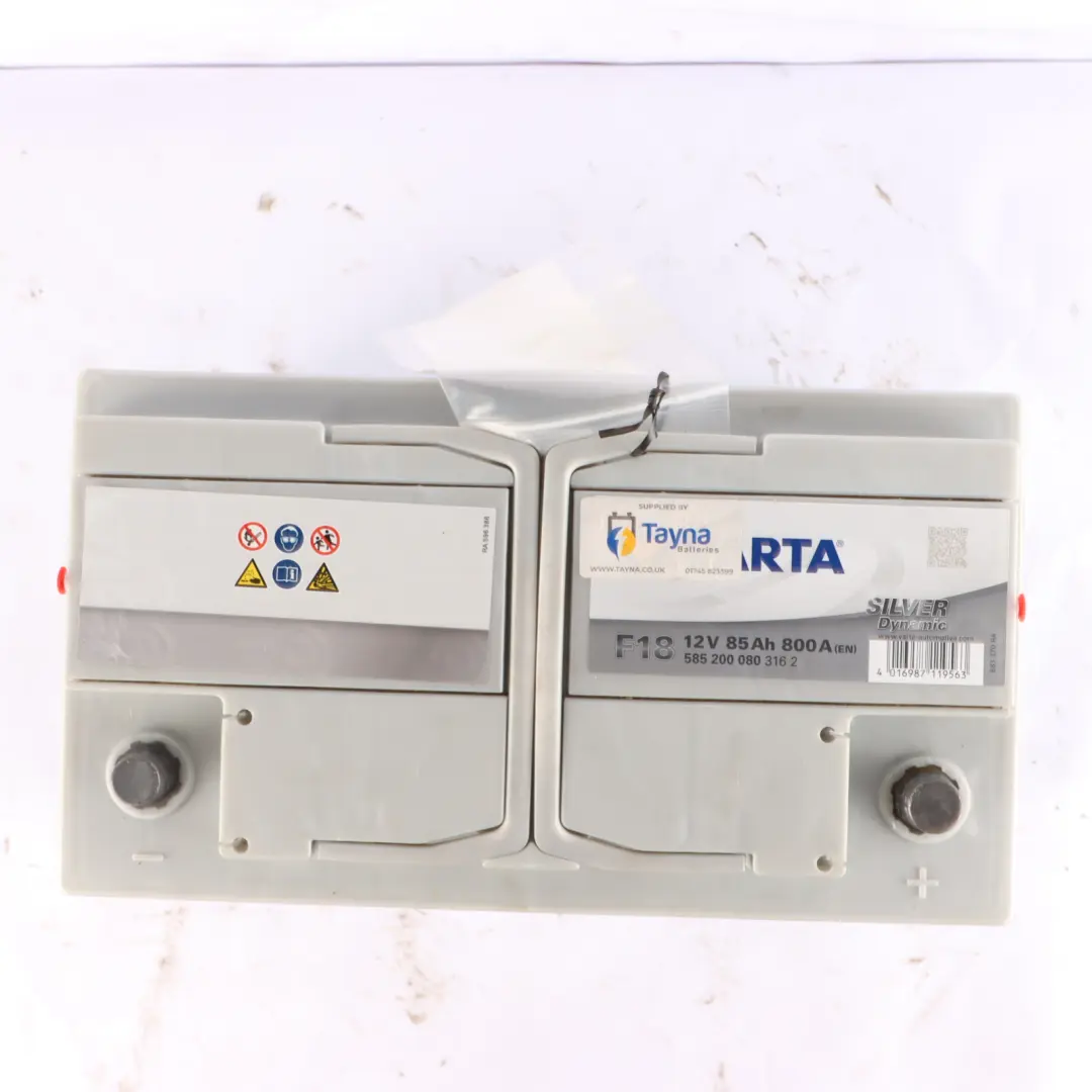  VARTA Accumulator Battery 85Ah 800A 12V Silver Dynamic F18 - SKU Varta 85Ah Accumulator - Part number Varta 85Ah Accumulator