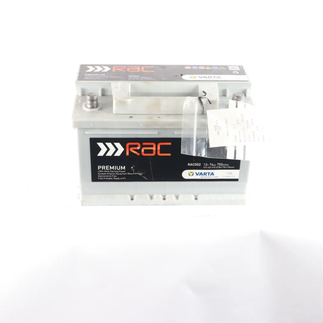 VARTA RAC Accumulator Battery 74Ah 750A 12V RAC002 to with Part number Varta Rac 74Ah Accumulator VARTA RAC Accumulator Battery 74Ah 750A 12V RAC002 - SKU Varta Rac 74Ah Accumulator-1 - Part number Varta Rac 74Ah Accumulator