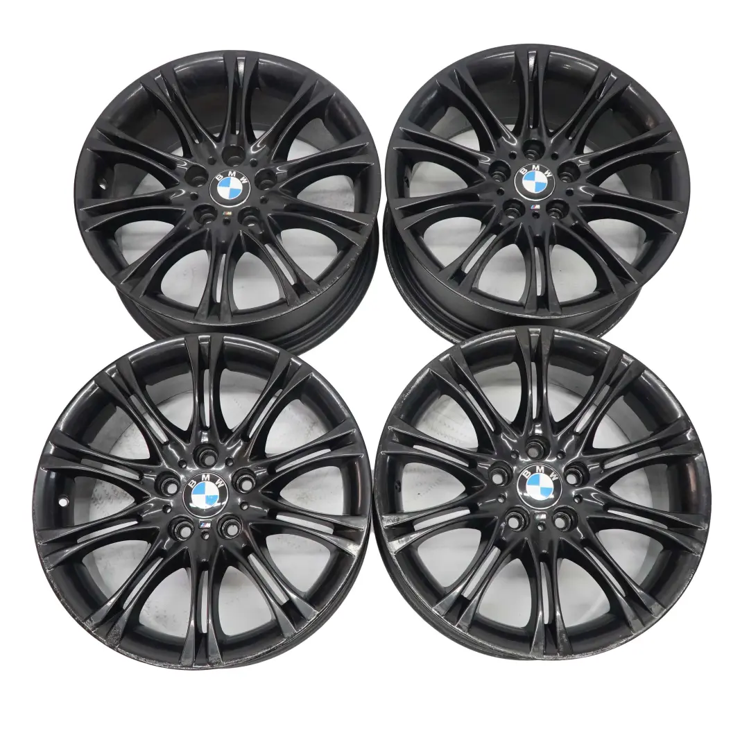 BMW E90 E91 Jeu Complet Argente 4x Jantes Alu Noir 18" 8J VIA - SKU VIA SET 18-1 - Numéro de pièce VIA SET 18
