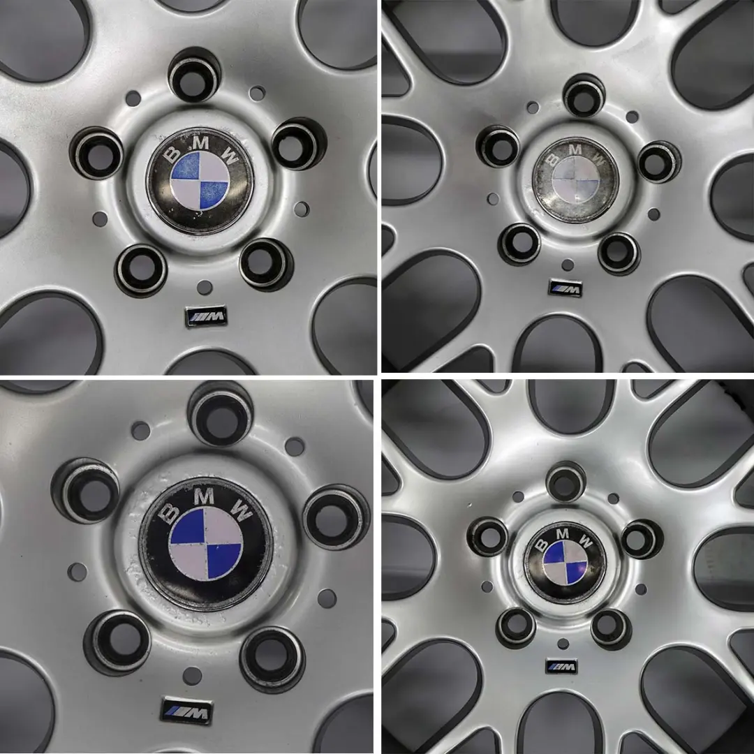 Complete Set 4x Wheel Alloy Rim 8,5J ET:18 VIA to BMW E60 E61 Silver with Part number 18" BMW E60 E61 Silver Complete Set 4x Wheel Alloy Rim 8,5J ET:18 VIA - SKU VIA SET 18 - Part number 18"