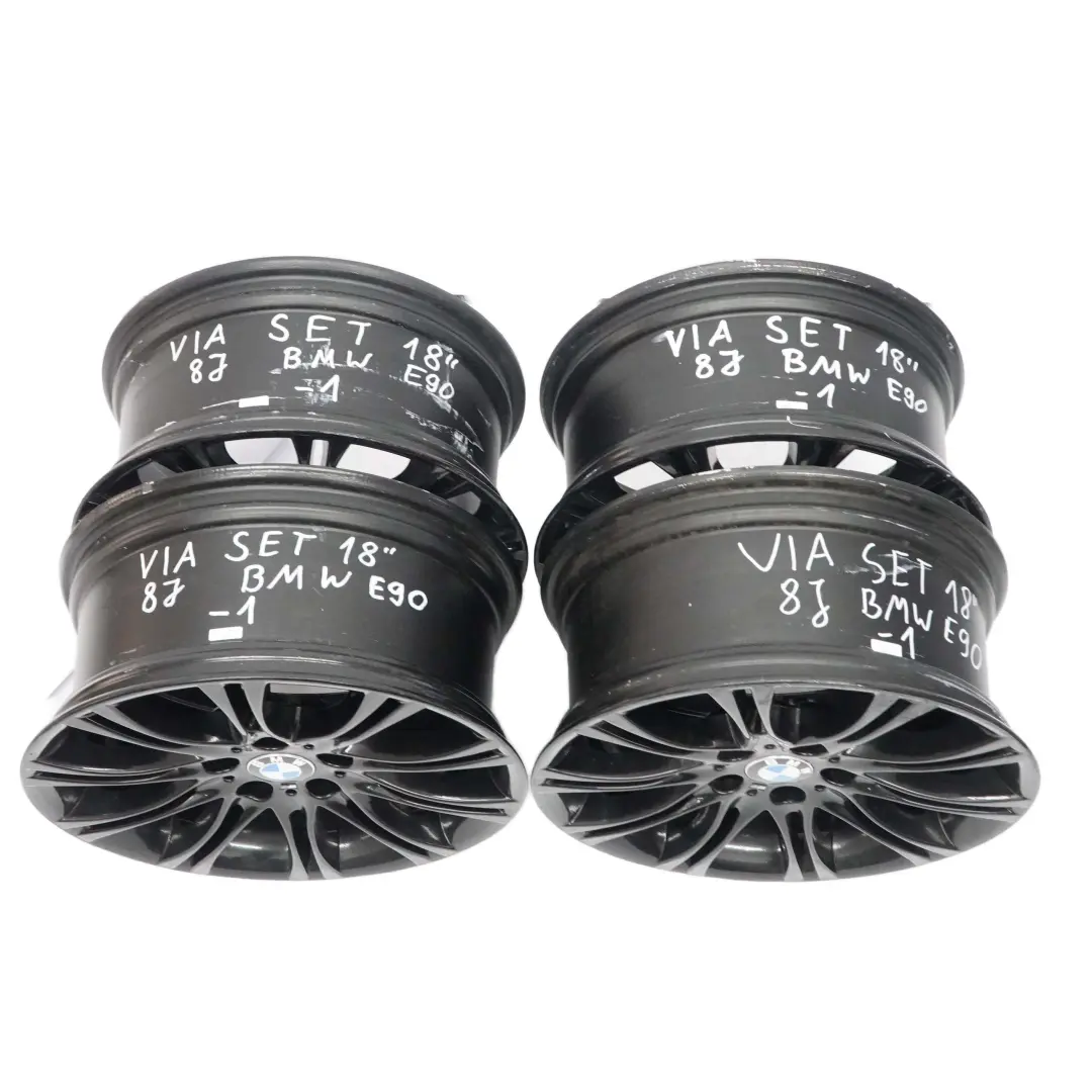Silber Komplett Set 4x Felgen Alufelge 8,5J ET:18 VIA für BMW E60 E61 mit Teilenummer 18" BMW E60 E61 Silber Komplett Set 4x Felgen Alufelge 8,5J ET:18 VIA - SKU VIA SET 18 - Teilenummer 18"