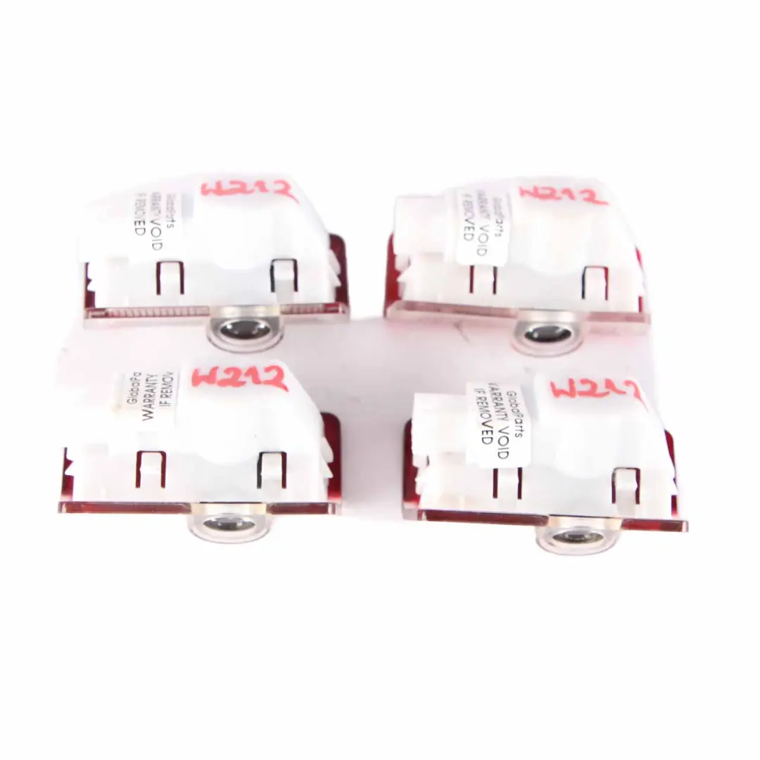 Mercedes W212 Door Panel Light Lamp Red Projector Logo Set Front Rear Left Right - SKU W212 Door Light - Part number W212 Door Light