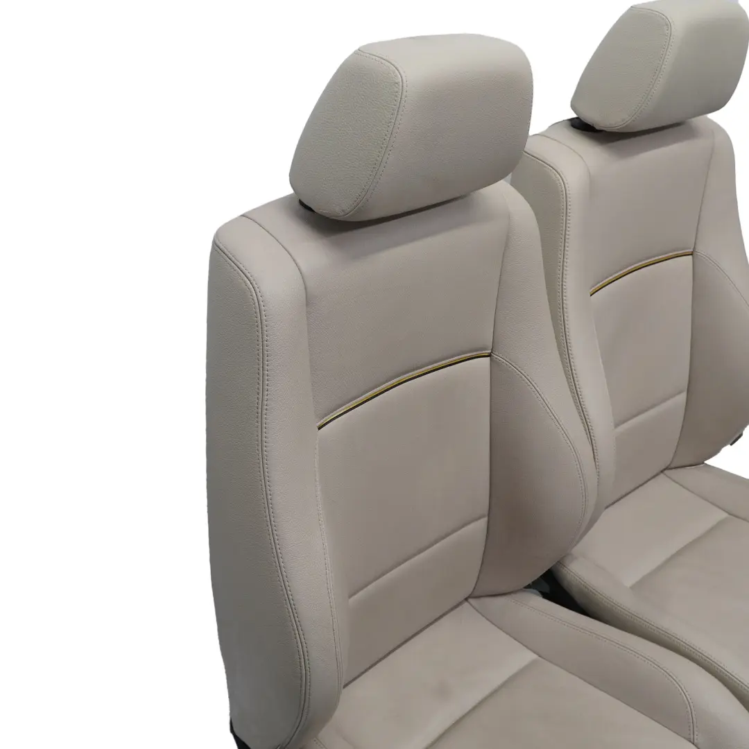  Seats BMW X1 E84 Front Left Right M-Sport Oyster Nevada Leather Heated Memory - SKU X1-E84-FRONT-SEAT-OYSTER-LEATHER-LUDP - Part number 2992784