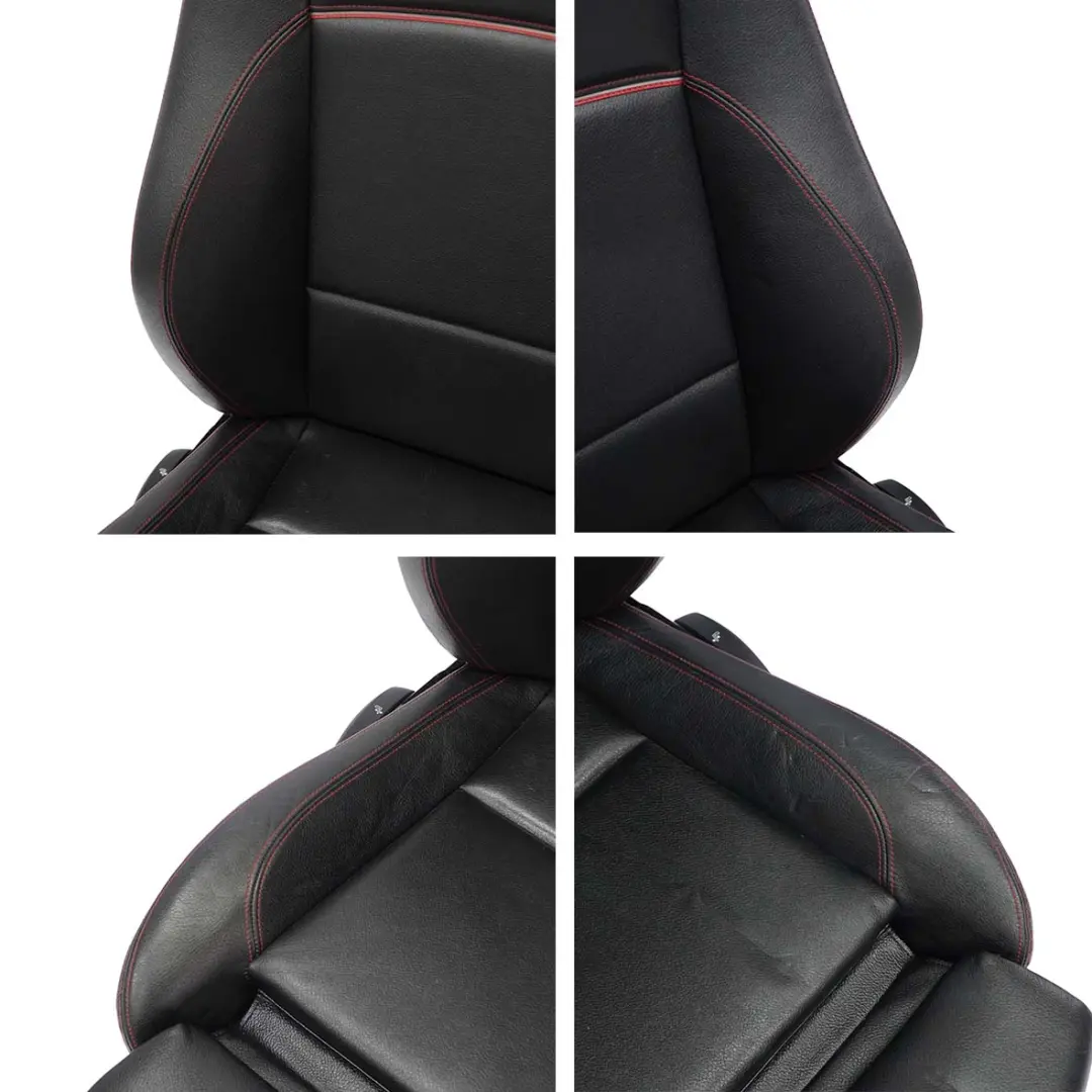 BMW E84 Asientos Sport Cuero Negro Interior Delanteros Traseros Hilos Rojos - SKU X1 E84 Seats Sport Black Leather (LUG9) - Número de pieza X1 E84