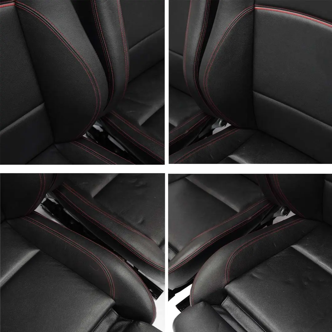 BMW E84 Asientos Sport Cuero Negro Interior Delanteros Traseros Hilos Rojos - SKU X1 E84 Seats Sport Black Leather (LUG9) - Número de pieza X1 E84