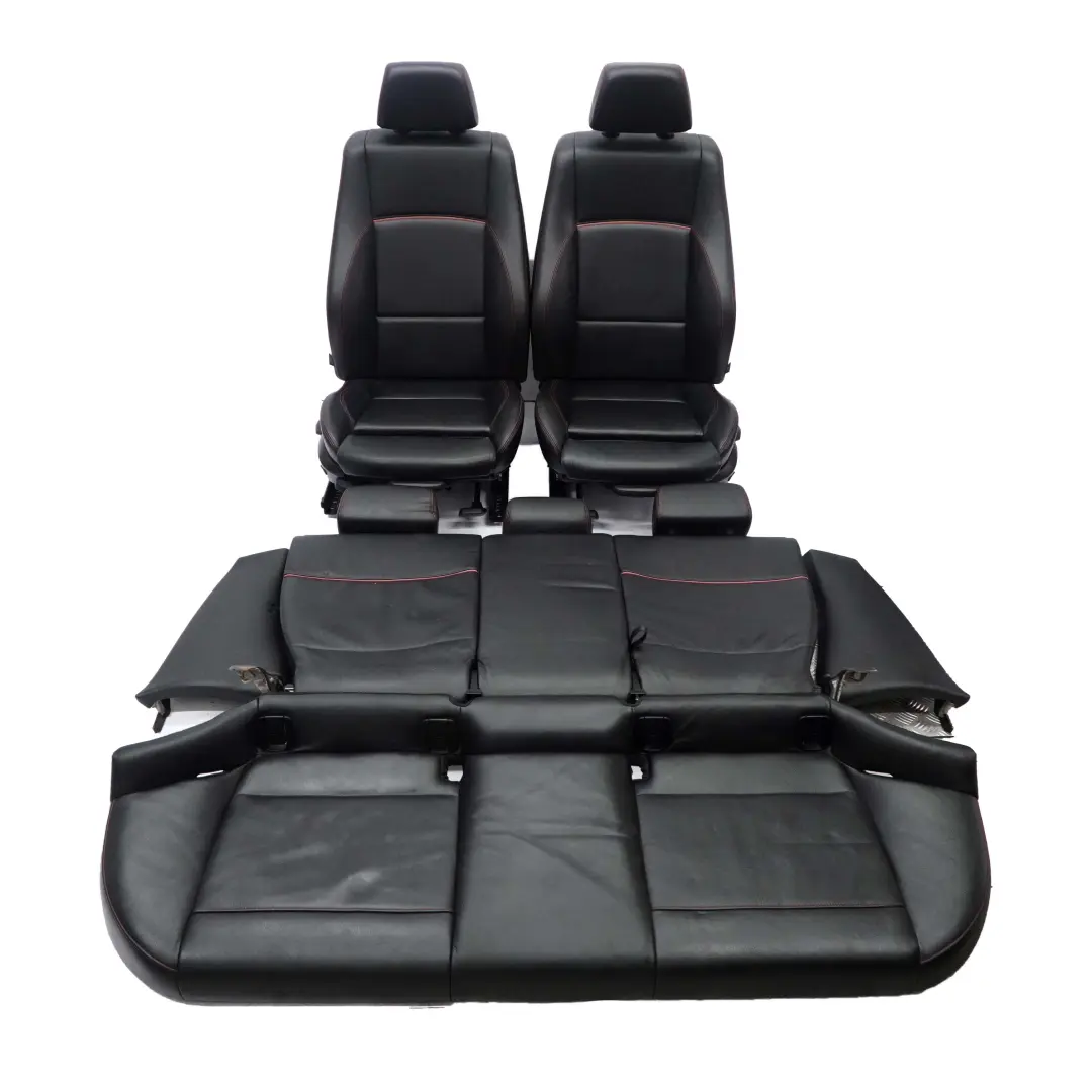 BMW E84 Asientos Sport Cuero Negro Interior Delanteros Traseros Hilos Rojos - SKU X1 E84 Seats Sport Black Leather (LUG9) - Número de pieza X1 E84