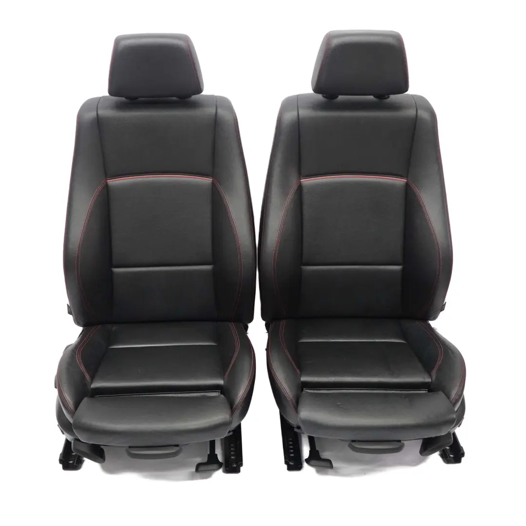 BMW E84 Asientos Sport Cuero Negro Interior Delanteros Traseros Hilos Rojos - SKU X1 E84 Seats Sport Black Leather (LUG9) - Número de pieza X1 E84