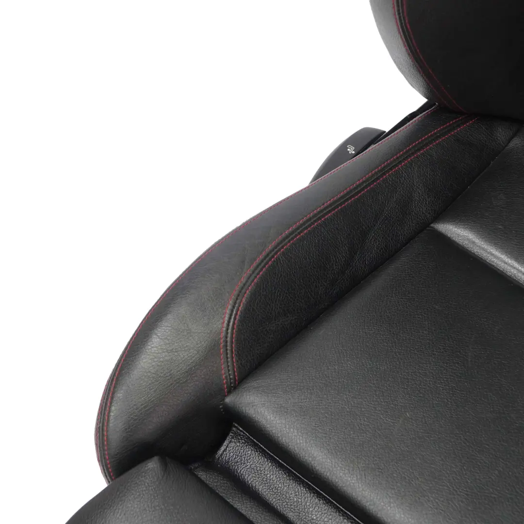 BMW Seats Sport Black Leather Interior Front Rear Seat Red Threads - SKU X1 E84 Seats Sport Black Leather (LUG9) - Part number X1 E84