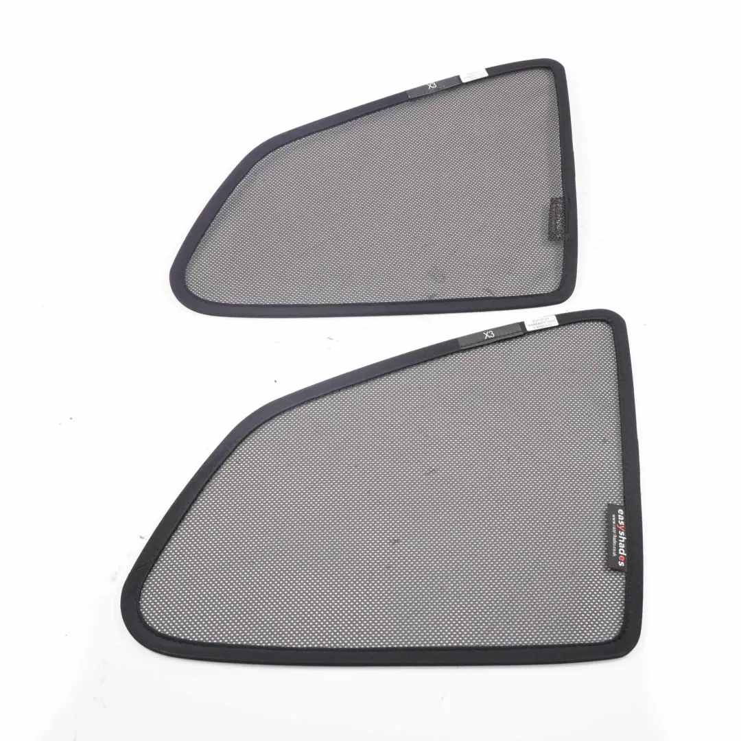 Rear Side Windows BMW X3 E83 Easyshades Quarter Window Shades Sun Covers Set - SKU X3 E83 Shades Set - Part number X3 E83 Shades Set