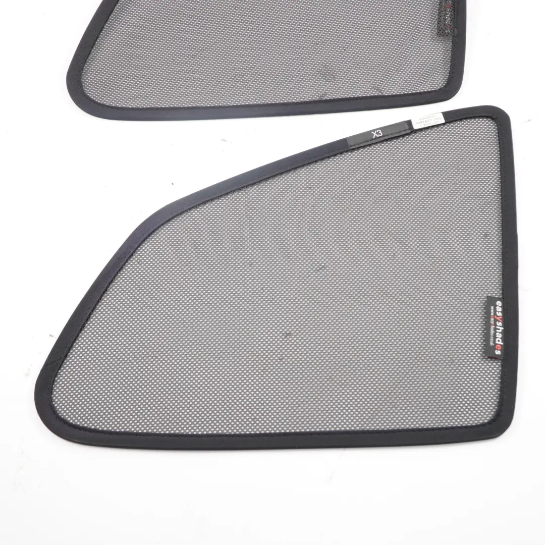 Rear Side Windows BMW X3 E83 Easyshades Quarter Window Shades Sun Covers Set - SKU X3 E83 Shades Set - Part number X3 E83 Shades Set