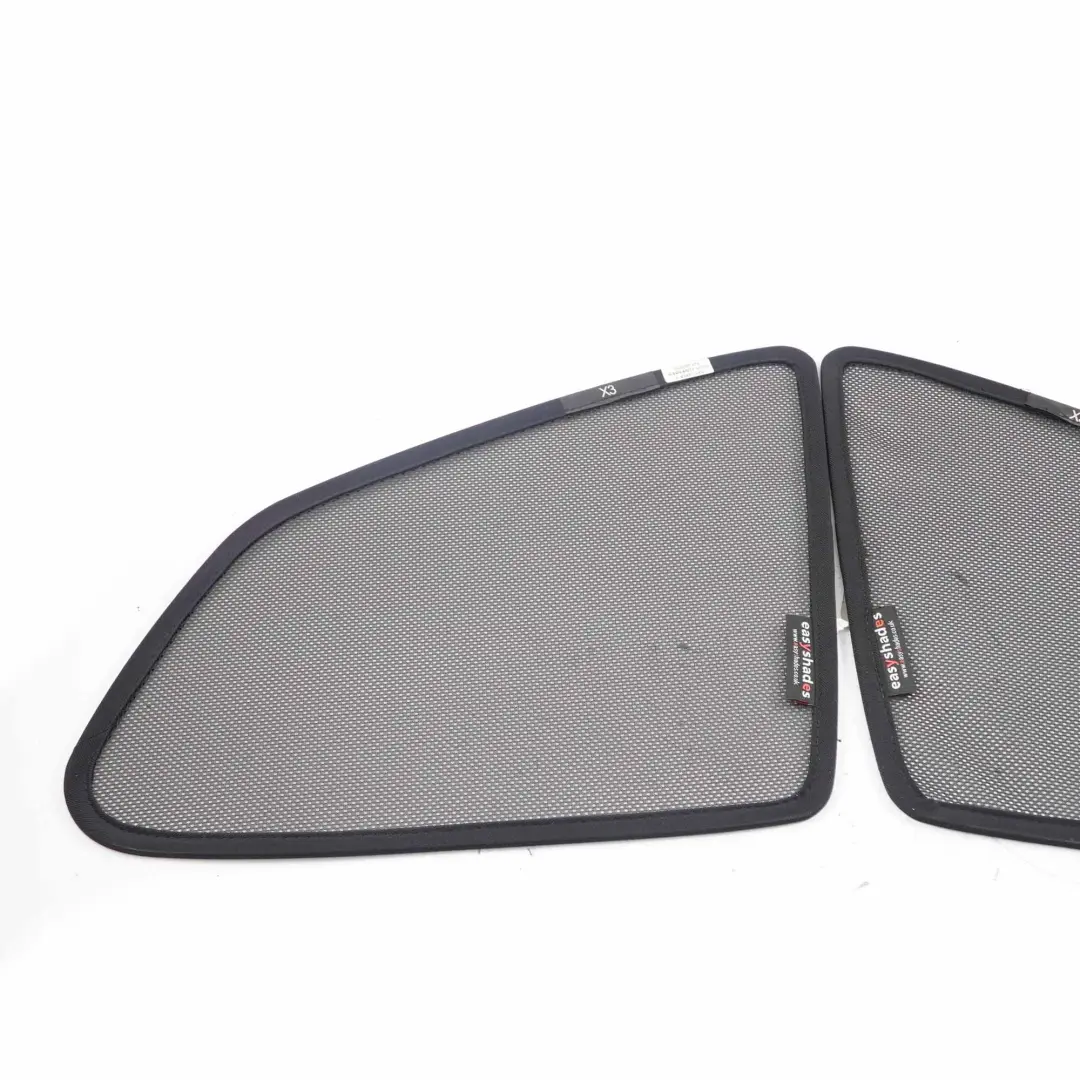 Rear Side Windows BMW X3 E83 Easyshades Quarter Window Shades Sun Covers Set - SKU X3 E83 Shades Set - Part number X3 E83 Shades Set