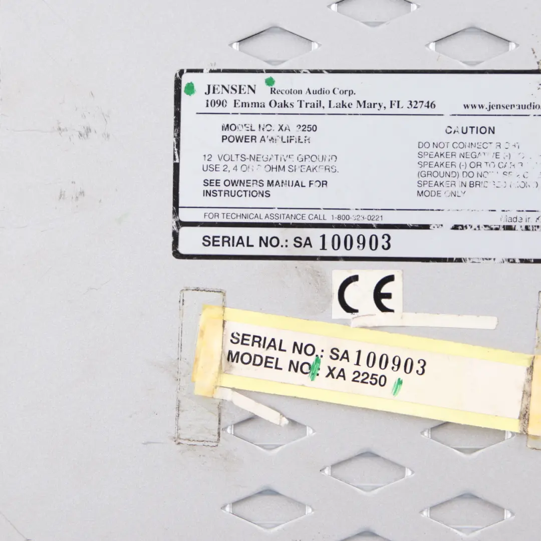 Jensen Audio Amplifier 2 Channel Bridgeable Power Amplifier Booster to with Part number XA2250 Jensen Audio Amplifier 2 Channel Bridgeable Power Amplifier Booster - SKU XA2250 - Part number XA2250