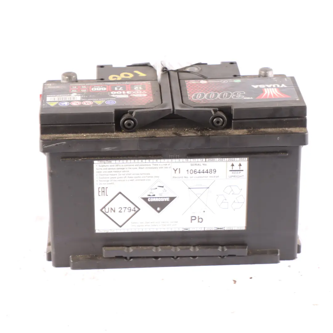  YUASA YBX 3000 12V Accumulator Battery 71Ah 680A YBX3100 - SKU YUASA YBX 3000 71Ah Accumulator - Part number YUASA YBX 3000 71Ah Accumulator