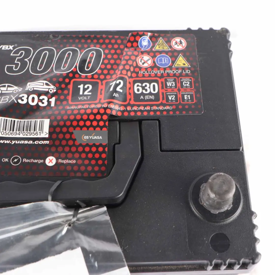  YUASA YBX 3000 12V Accumulator Battery 72Ah 630A YBX3031 - SKU YUASA YBX 3000 72Ah Accumulator - Part number YUASA YBX 3000 72Ah Accumulator