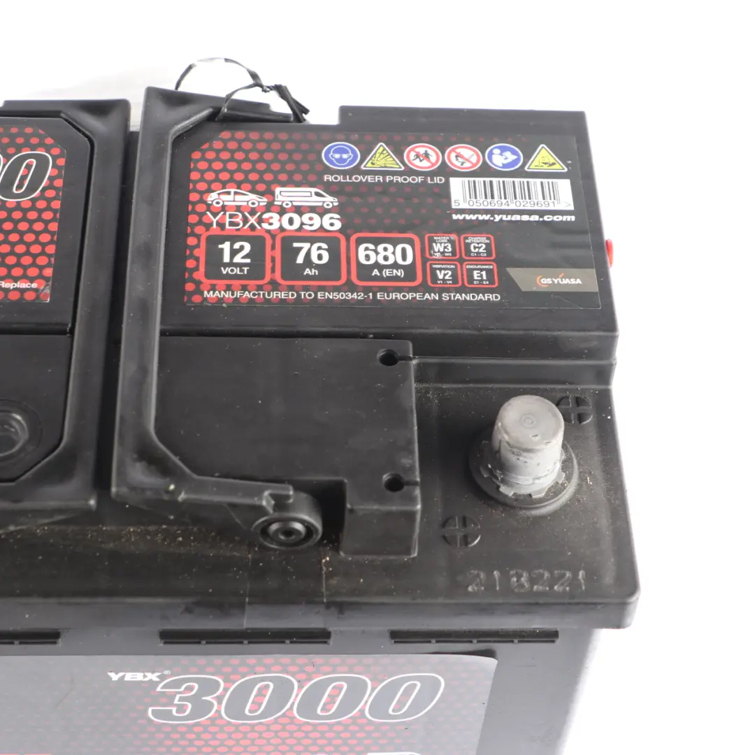  YUASA YBX 3000 12V Accumulator Battery 76Ah 680A YBX3096 - SKU YUASA-YBX3000-76AH - Part number YUASA YBX 3000 76Ah Accumulator