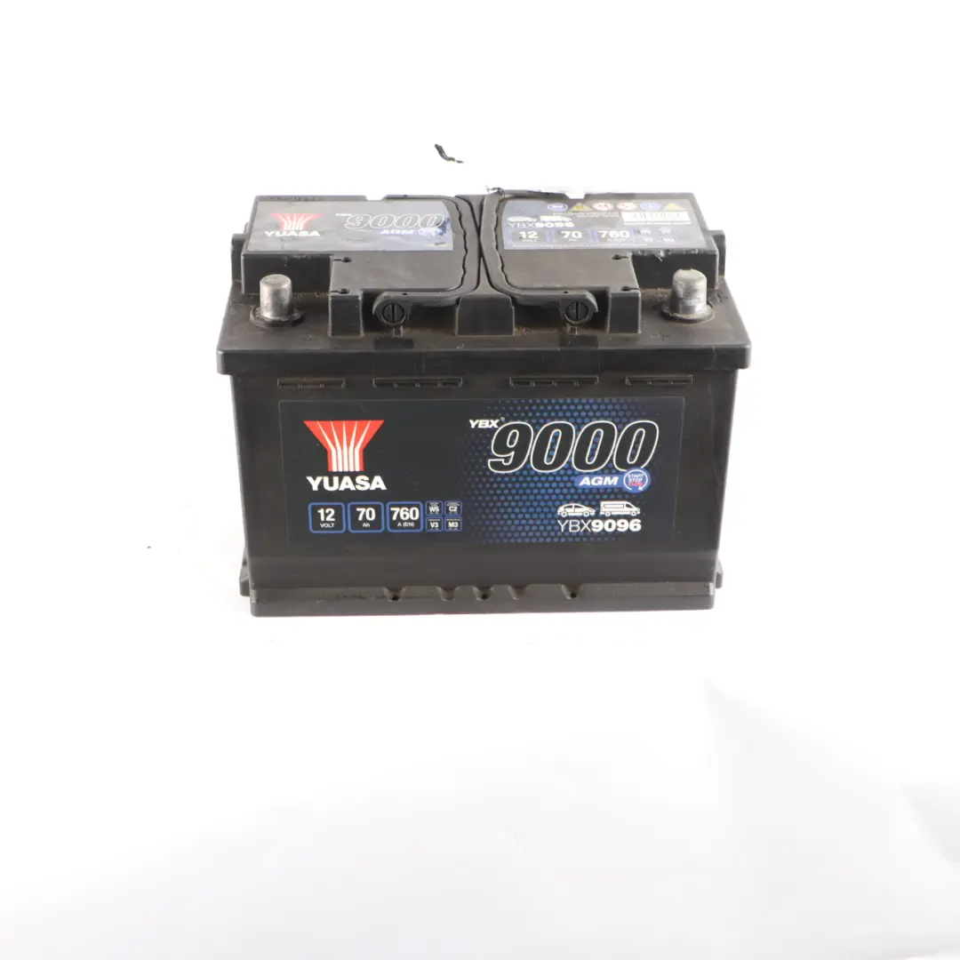 YUASA YBX 9000 AGM Start Stop 12V Accumulator Battery 70Ah 760A YBX9096 - SKU YUASA YBX 9000 AGM 70Ah Accumulator - Part number YUASA YBX 9000 AGM 70Ah Accumulator