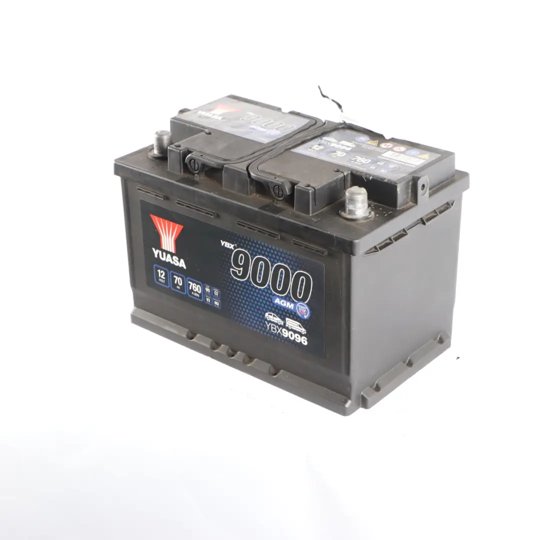  YUASA YBX 9000 AGM Start Stop 12V Accumulator Battery 70Ah 760A YBX9096 - SKU YUASA YBX 9000 AGM 70Ah Accumulator - Part number YUASA YBX 9000 AGM 70Ah Accumulator