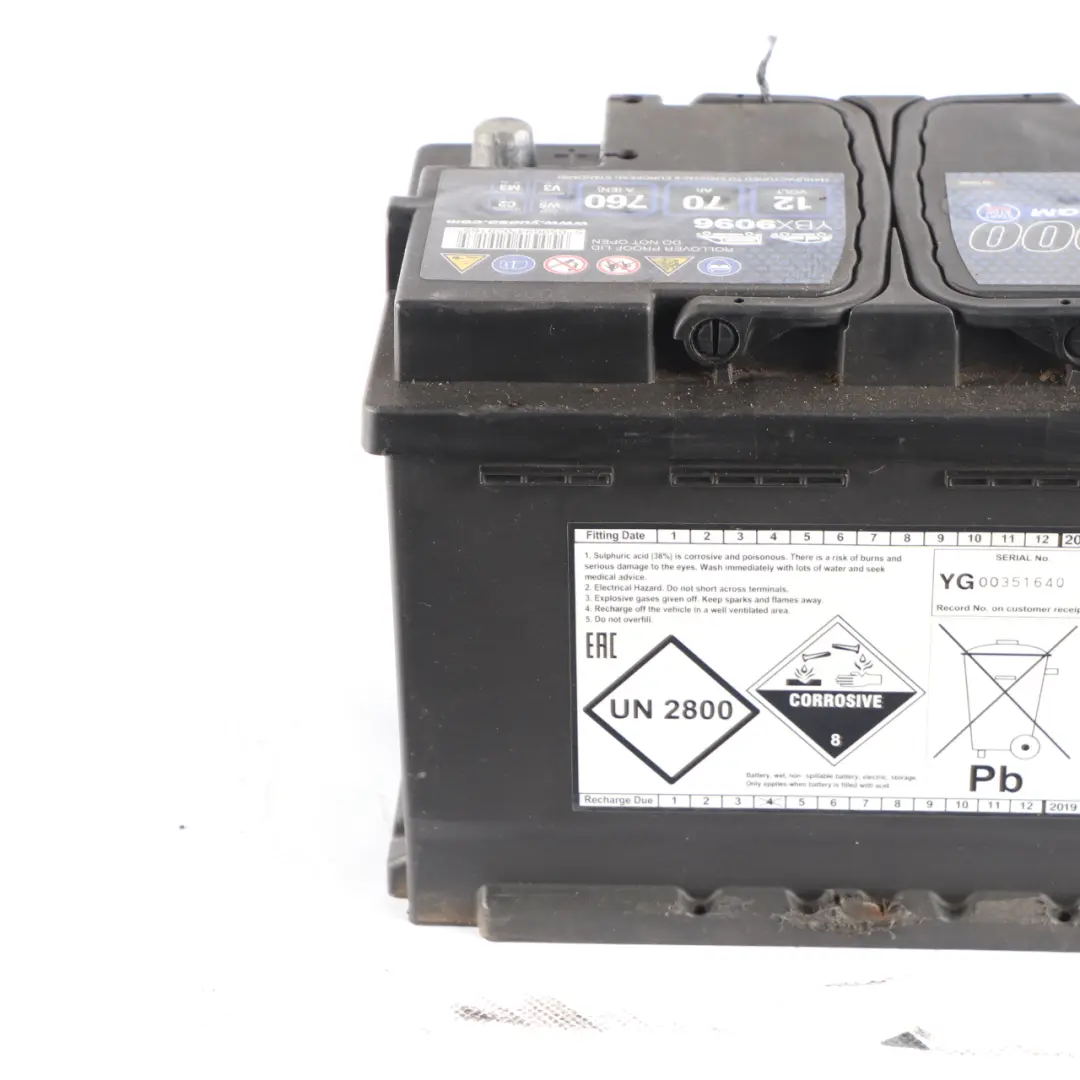  YUASA YBX 9000 AGM Start Stop 12V Accumulator Battery 70Ah 760A YBX9096 - SKU YUASA YBX 9000 AGM 70Ah Accumulator - Part number YUASA YBX 9000 AGM 70Ah Accumulator