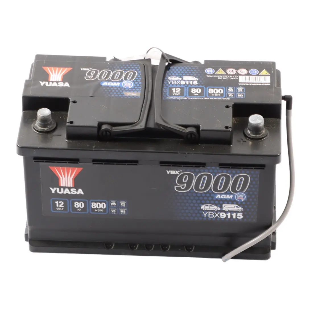 YUASA YBX 9000 AGM Start Stop 12V Accumulator Battery 80Ah 800A YBX9115