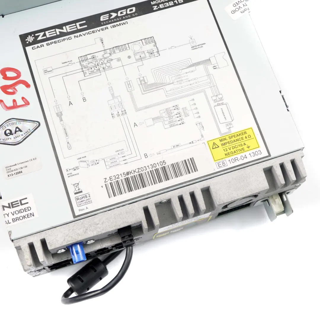 Zenec Ego Infotainment Media System GPS Navigation 6,2" Screen BMW 3 E90 E91 E92 - SKU Z-E3215 - Part number Z-E3215