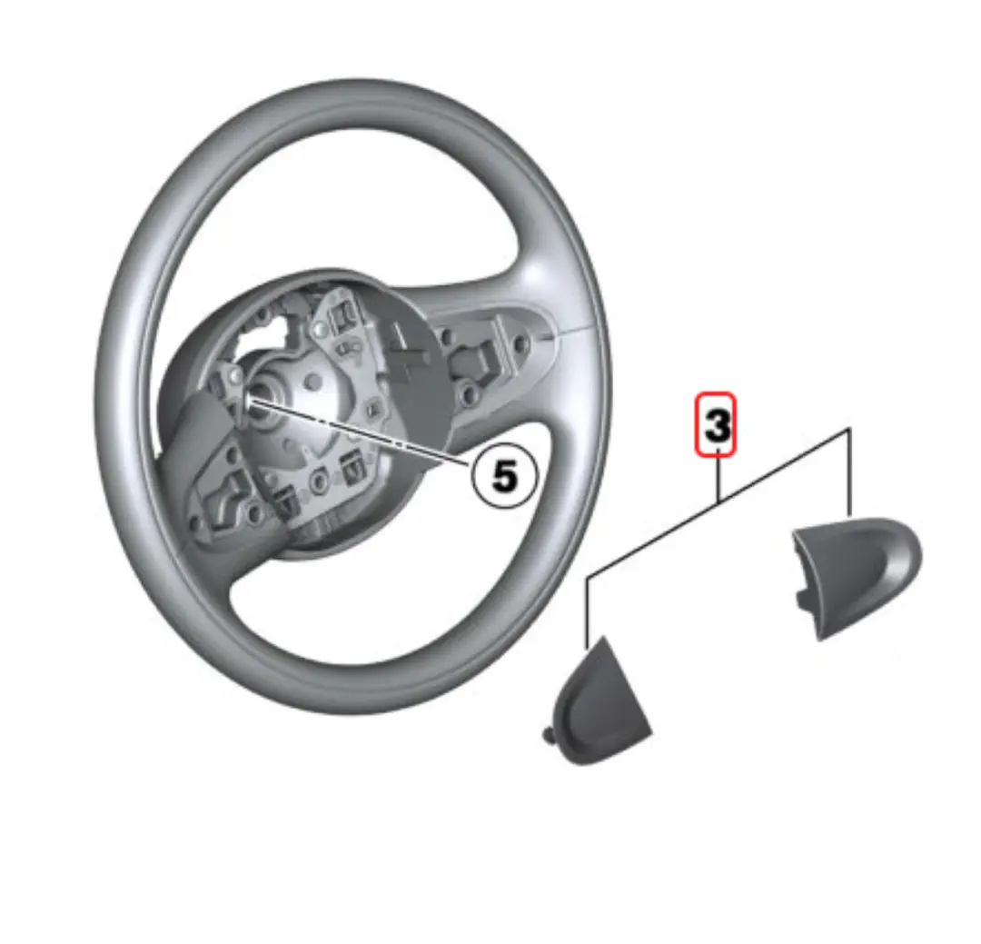 Mini Cooper R55 R56 Zwei Speichen Sport Lenkrad Abdeckung Silber Zierleisten - SKU 6773635-1 - Teilenummer 6773635