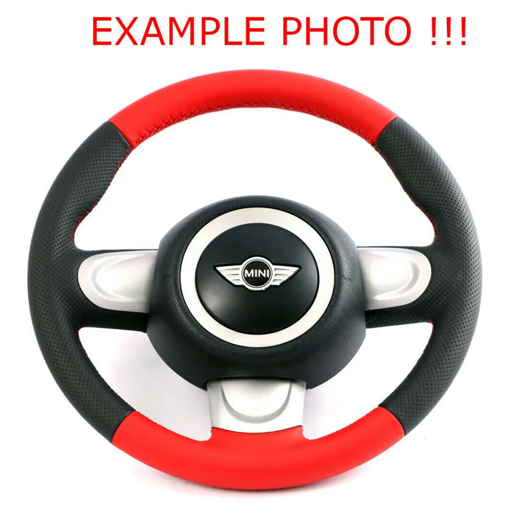 Leather Sport Steering Wheel 3 Spoke Mini Cooper One R55 R56 R57 R60 NEW Red - SKU 6794624 - Part number 6794624