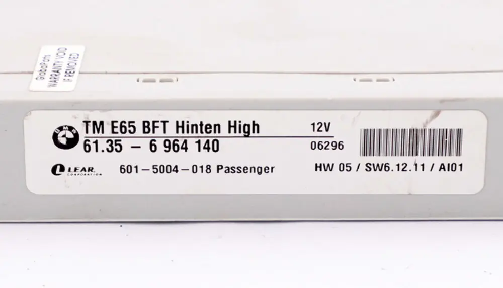 BMW 7 Series E65 E66 Control Unit Door Rear Passenger Side - SKU 6921980 - Part number 6921980