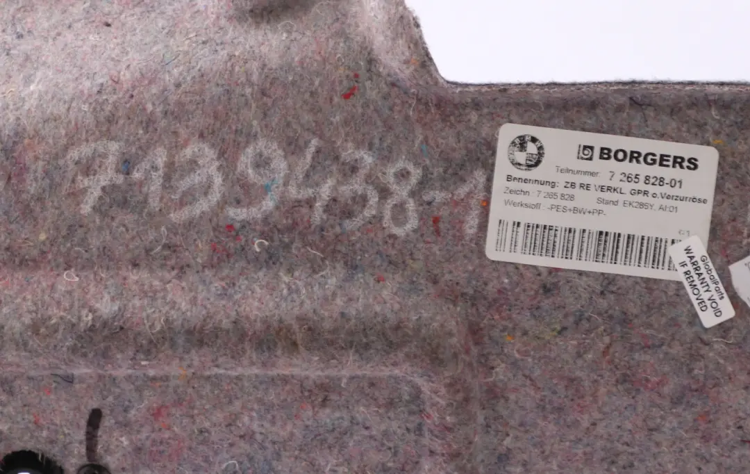 Seria 3 E90 Osłona Bagażnika Prawa, Boczna,, Szara do BMW o numerze 7139438 BMW Seria 3 E90 Osłona Bagażnika Prawa, Boczna,, Szara - SKU 7139438-1 - Numer Części 7139438