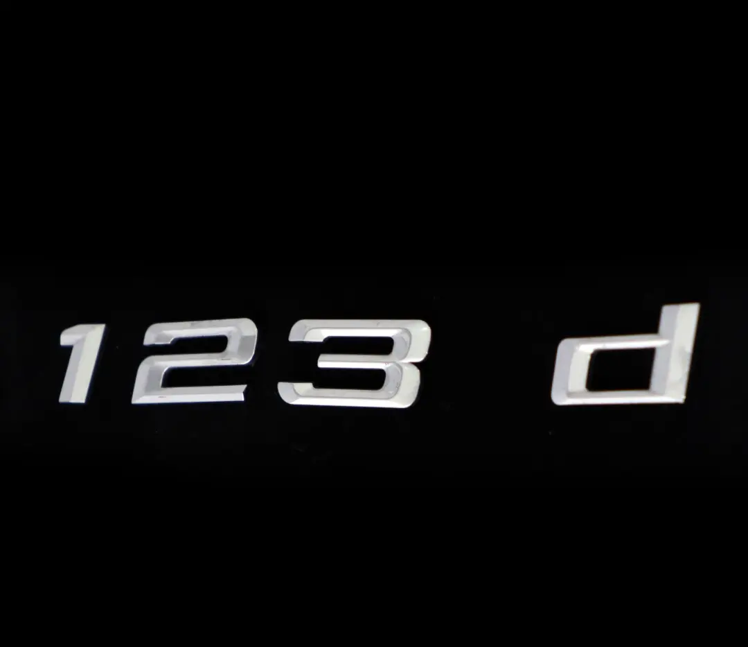 Boot Trunk Lid Emblem Badge Lettering 123d to BMW E81 E87 LCI F20 F30 Rear with Part number 7183157 BMW E81 E87 LCI F20 F30 Rear Boot Trunk Lid Emblem Badge Lettering 123d - SKU 7183157 - Part number 7183157