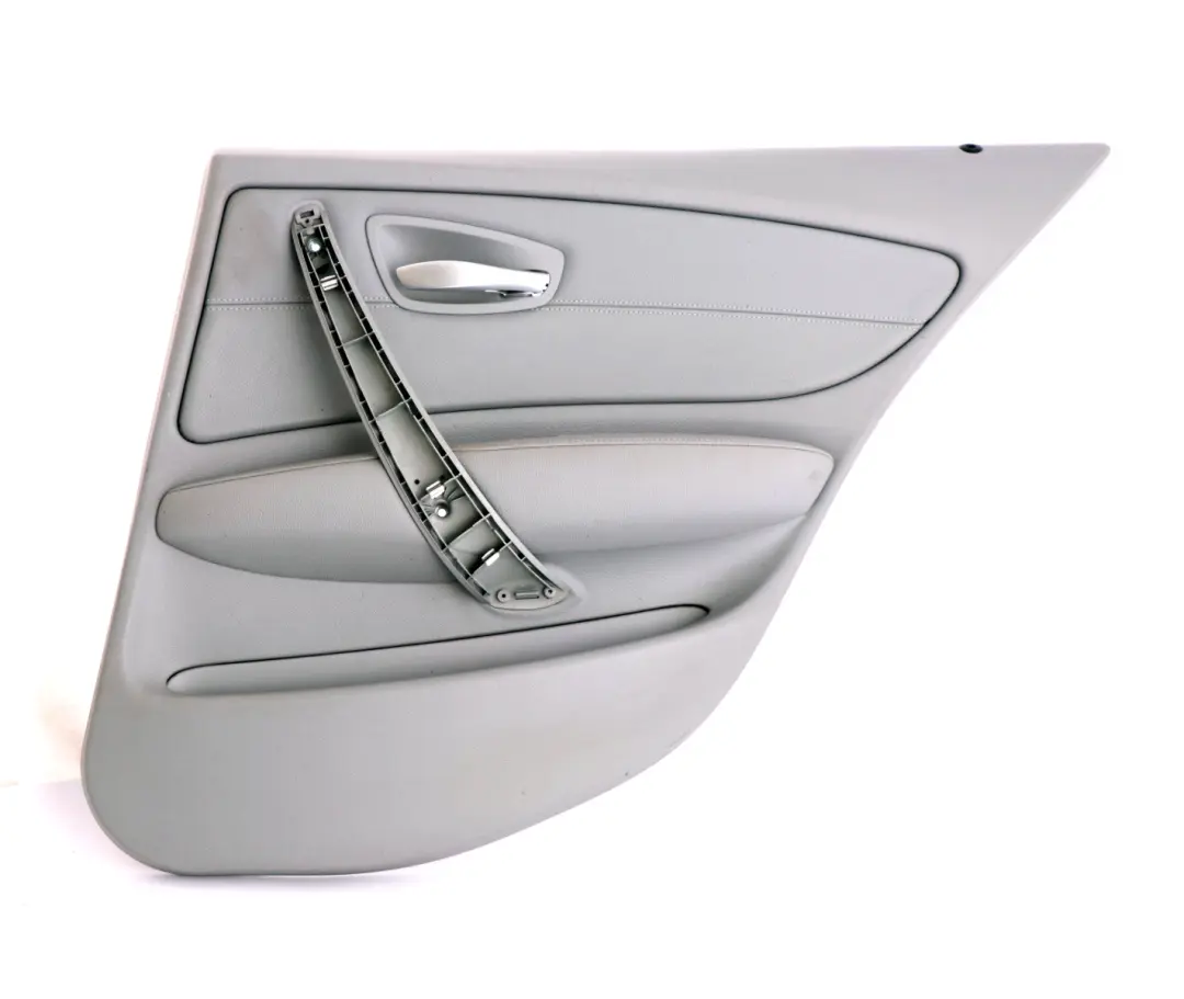 Right O/S Door Card Trim Panel Grey Leather to BMW 1 Series E87 LCI Rear with Part number 7224356 BMW 1 Series E87 LCI Rear Right O/S Door Card Trim Panel Grey Leather - SKU 7224356 - Part number 7224356