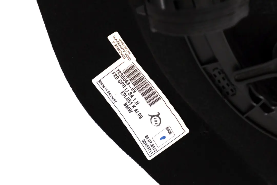 Pannello Pavimento Tappeto Baule Boot Panel Sinistro per BMW F20 F21 con numero di parte 7238843 BMW F20 F21 Pannello Pavimento Tappeto Baule Boot Panel Sinistro - SKU 7238843 - Numero di parte 7238843