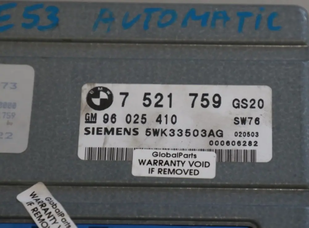 BMW 3 5 X5 E39 E46 E53 Cambio Automatico Unità Di Controllo Di Base EGS - SKU 7521759 - Numero di parte 7521759