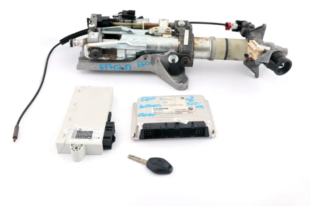 BMW 5 Series E60 520i M54 170HP ECU Kit DME CAS2 + Key + Steering Column 7539112