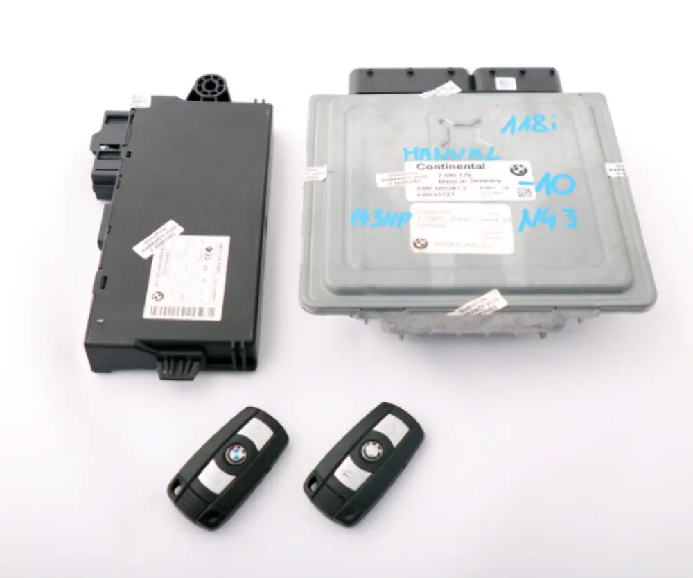 BMW 1 3 Series E87 LCI E90 N43 118i 318i Petrol ECU Kit 7595179 DME CAS3 + Keys