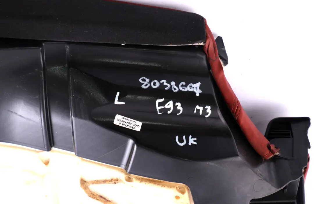 BMW 3 Series E93 M3 Cabrio Red Fuchsrot Leather Rear Left Seat N/S Cover Couch - SKU 8038661 - Part number 8038661