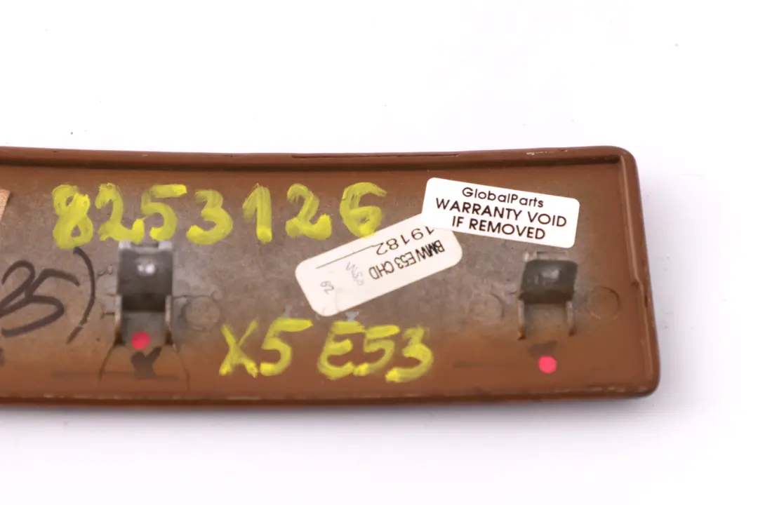 Wooden Cover Can Holder Rear Trim Strip Light Poplar to BMW X5 Series E53 with Part number 8253126 BMW X5 Series E53 Wooden Cover Can Holder Rear Trim Strip Light Poplar - SKU 8253126 - Part number 8253126