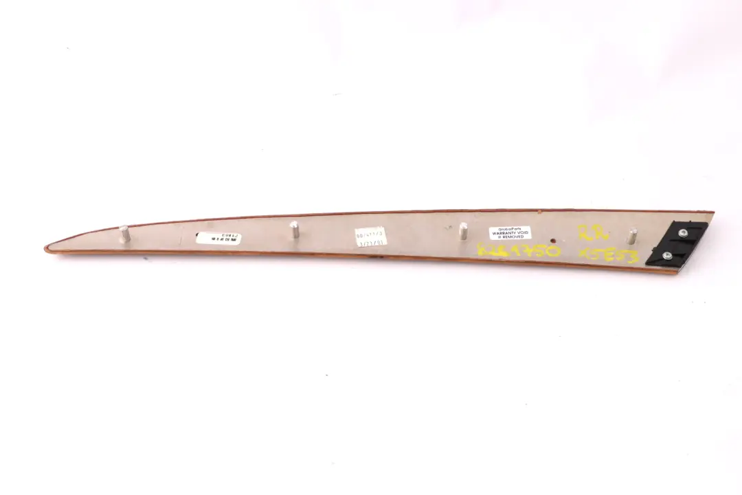 BMW X5 Series E53 Wooden Strip Door Rear Right O/S Trim Light Poplar - SKU 8261750 - Part number 8261750