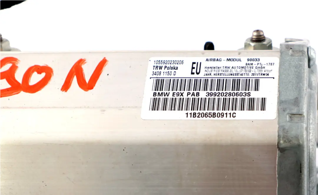 Poduszka Powietrzna Airbag Deski Rozdzielczej do BMW E90 E91 LCI o numerze 9202806 BMW E90 E91 LCI Poduszka Powietrzna Airbag Deski Rozdzielczej - SKU 9202806 - Numer Części 9202806