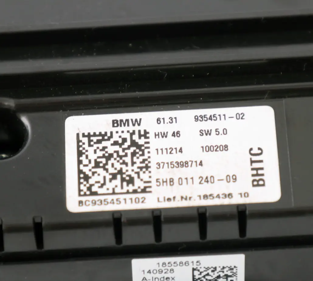 Conditioning Control to Mini Cooper F55 F56 F57 Automatic Air with Part number 9354511 Mini Cooper F55 F56 F57 Automatic Air Conditioning Control - SKU 9354511 - Part number 9354511