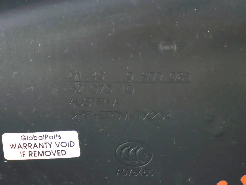 Boot Trunk Tail Lid Lower Trim Panel to Mini Paceman R61 with Part number 9801413 Mini Paceman R61 Boot Trunk Tail Lid Lower Trim Panel - SKU 9809039 - Part number 9801413