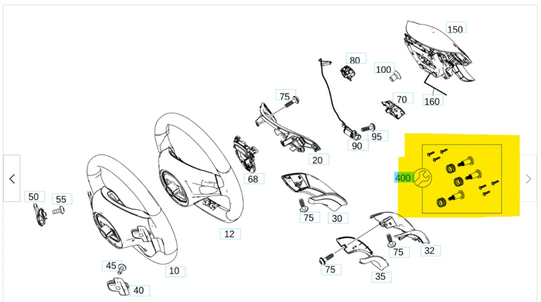 Mercedes W176 W204 Zestaw Naprawczy Kierownicy Śruby Mocujące - SKU A0004602910 - Numer Części A0004602910