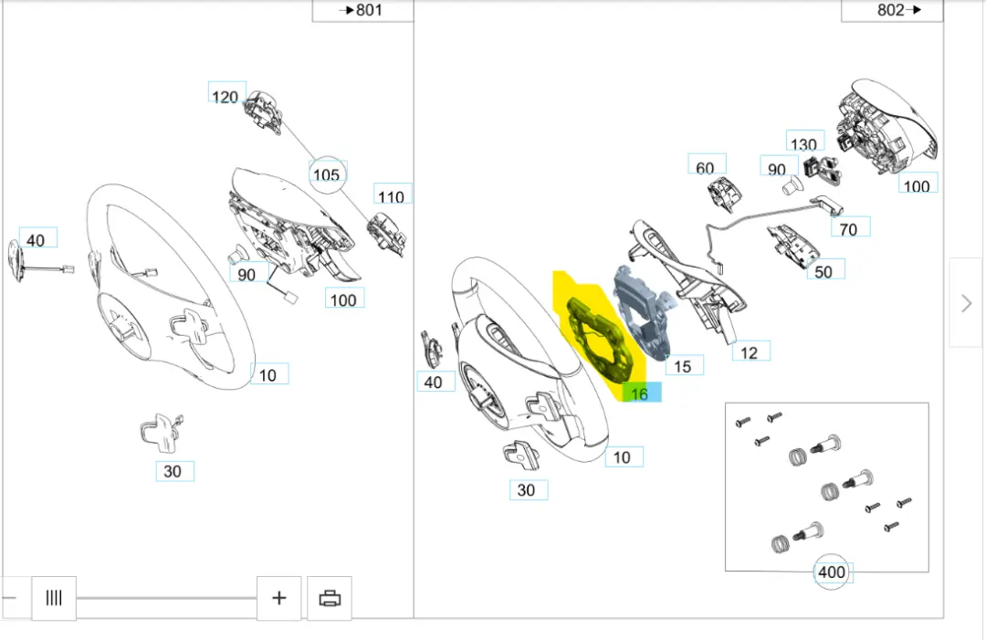 Mercedes W166 W204 Volante Piastra Di Montaggio Supporto Piastra 3068639 - SKU A0998200011 - Numero di parte A0998200011