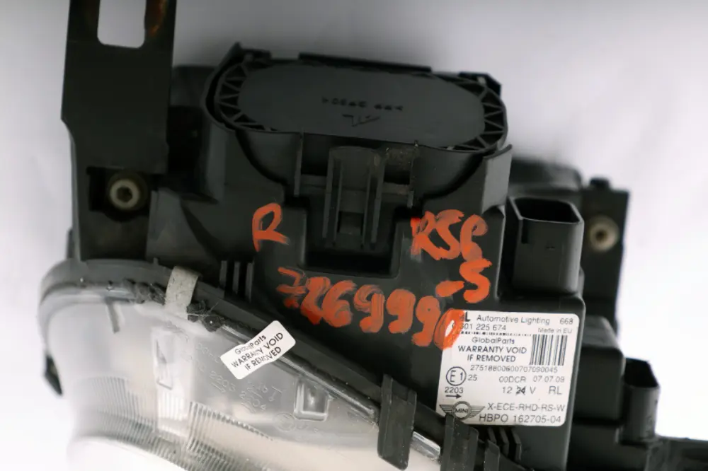 BMW MINI Cooper S 5 R55 R56 R57 Drivers Side Xenon Headlight Right O/S - SKU rhd-7269990-5 - Part number 7269984