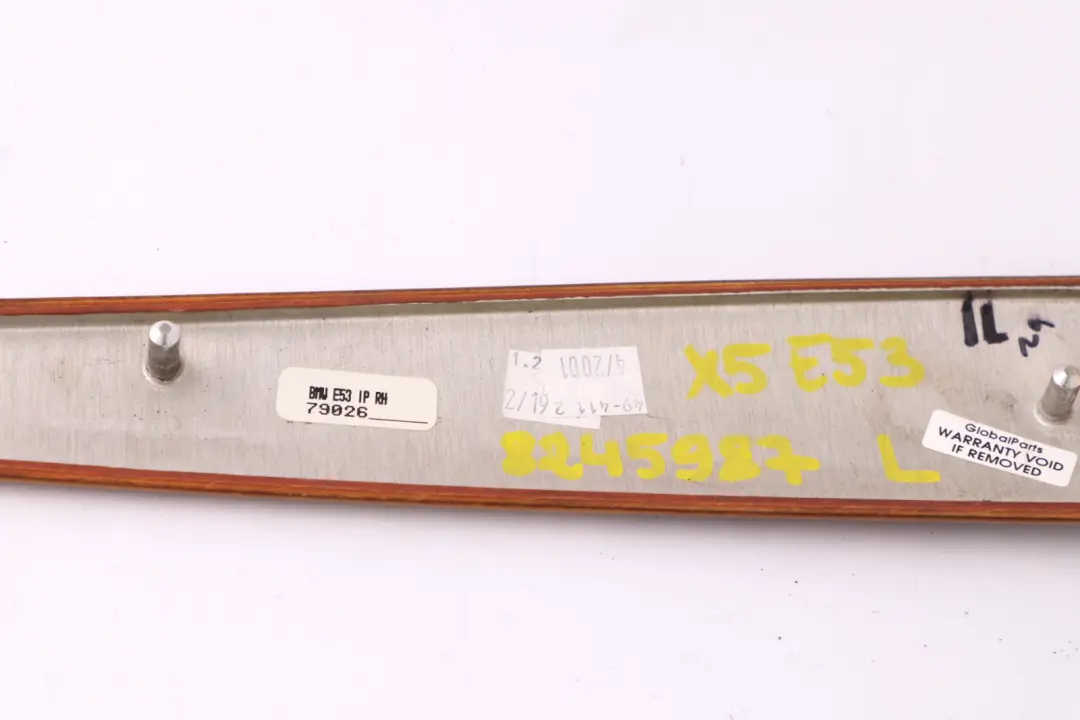 Wooden Strip I-panel Left N/S Cover Light Poplar to BMW X5 Series E53 with Part number 8245987 BMW X5 Series E53 Wooden Strip I-panel Left N/S Cover Light Poplar - SKU rhd-8245987 - Part number 8245987